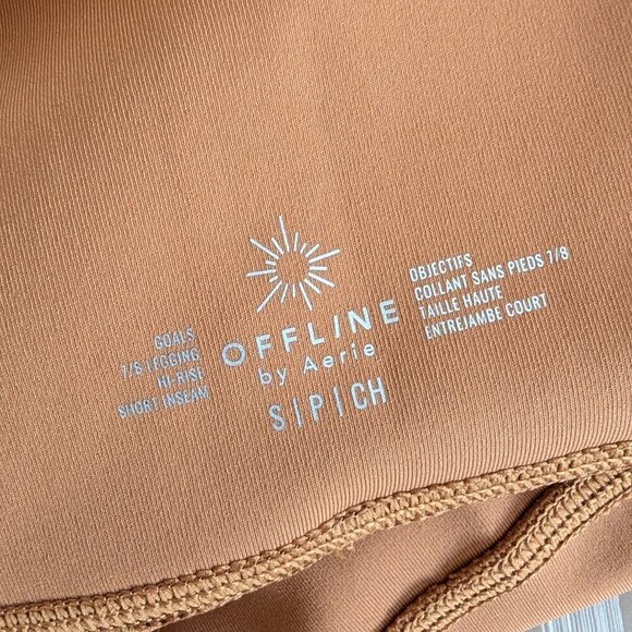 NWT Offline by Aerie Goals 7/8 Hi-Rise Leggings Mesh Pocket Yoga Pants Short - Picture 9 of 12